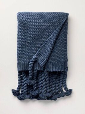 NEW! Knit Throw Blanket Blue - Hearth & Hand with Magnolia, 60”x50”